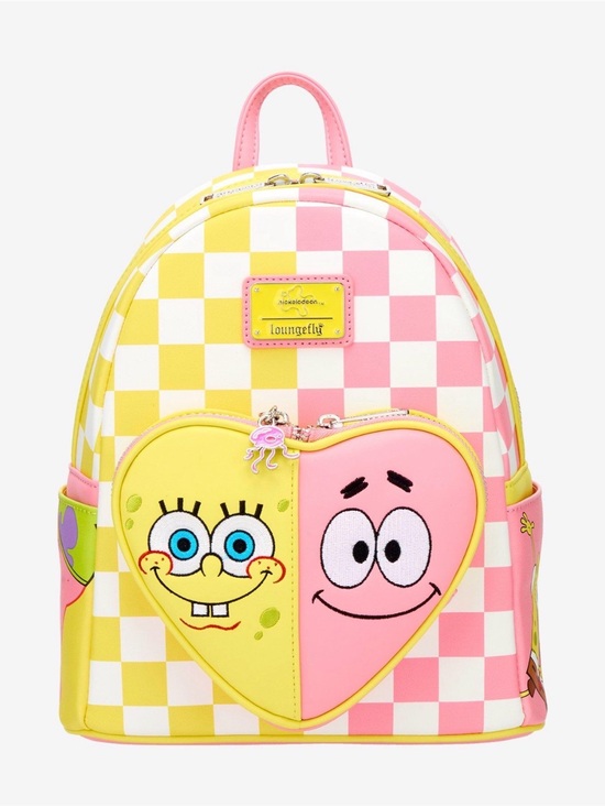 Loungefly Handbags - New Loungefly SpongeBob SquarePants Heart Split Checkered Mini Backpack